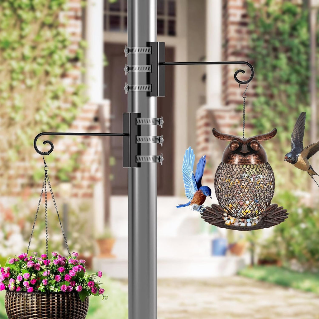 4Pcs Heavy Duty Railing Bird Feeder Hanger, Outdoor Hanging Bracket, Extended Hanger for Bird Feeders, Flower Baskets