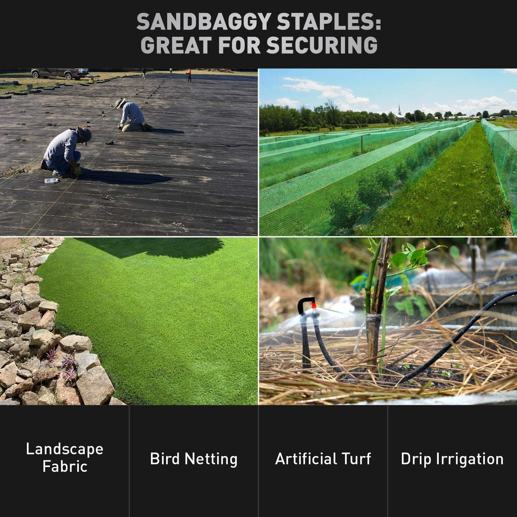 Sandbaggy Galvanized 6 Inch Landscape Staples | Industrial Grade Garden Stakes | Designed for Drip Irrigation Tubing &