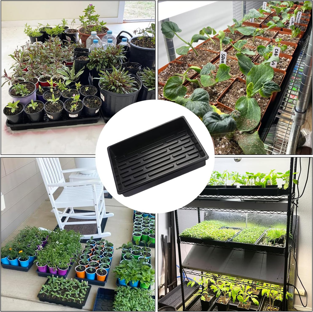 14 Pack Seed Starter Trays 15.3 x 11.4 inches Microgreens Growing Trays with Bottom for Germination, Hydroponic &