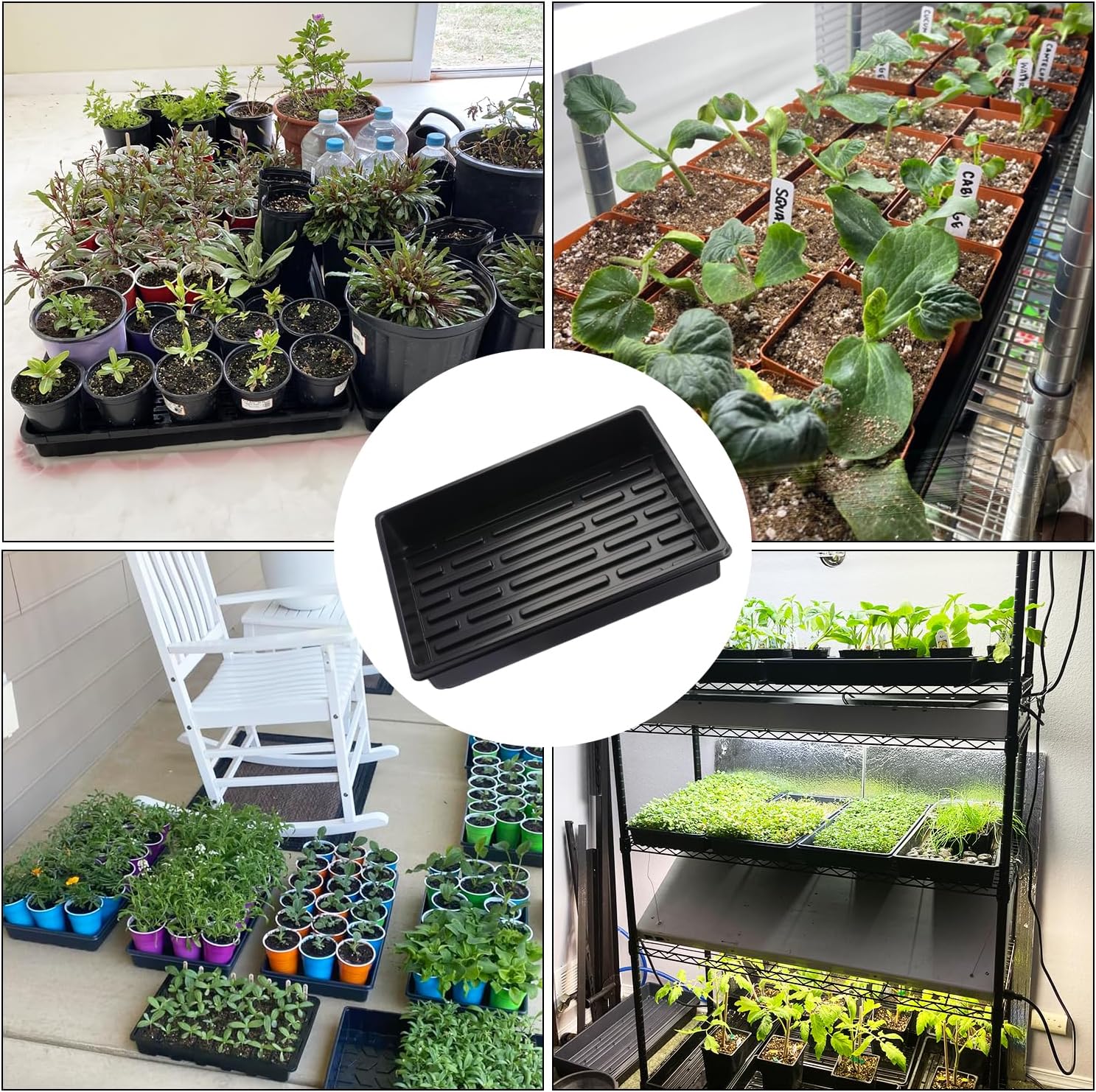 14 Pack Seed Starter Trays 15.3 x 11.4 inches Microgreens Growing Trays with Bottom for Germination, Hydroponic &