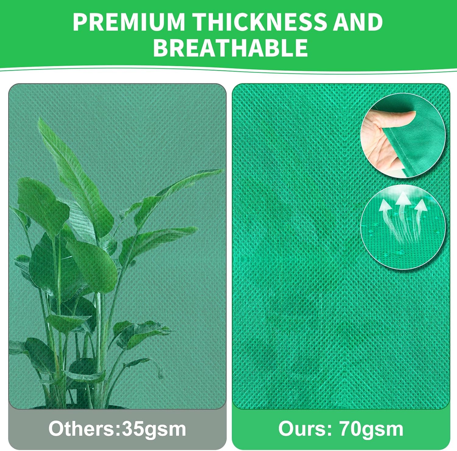 Phopich 4 Pack Plant Covers Freeze Protection 32''W x 48''H 2.5oz/yd² | Winter Tree Frost Blankets Frost Cloths