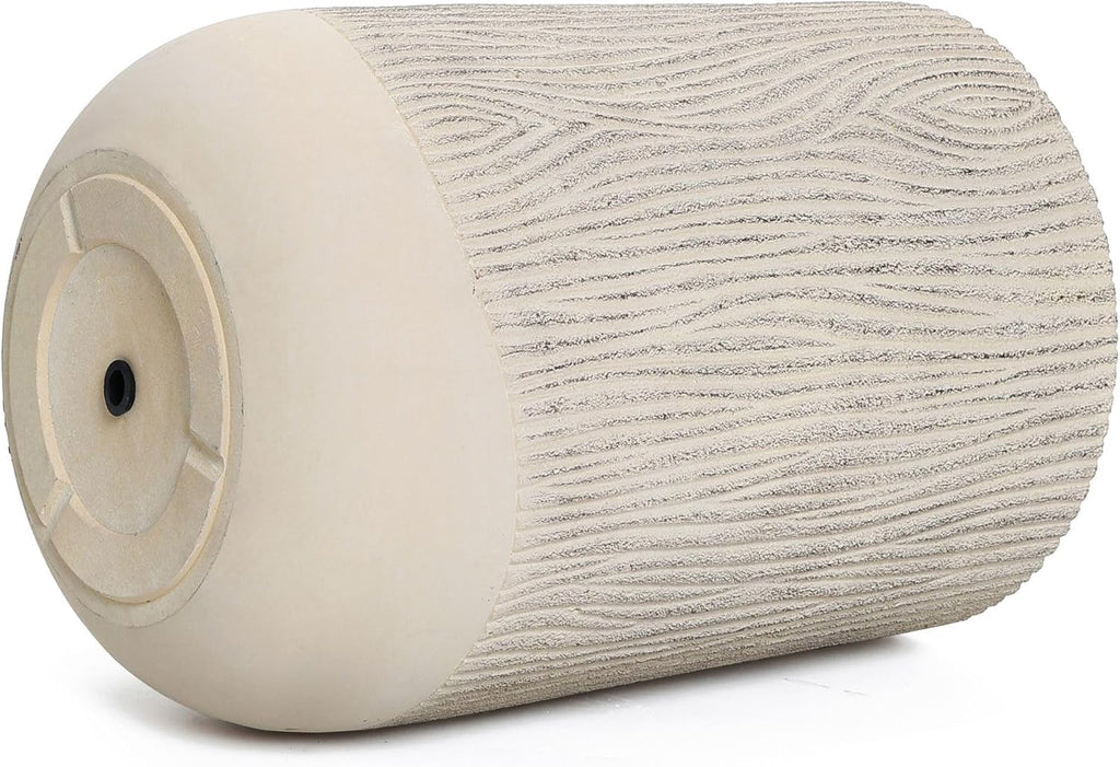 LuxenHome Blended Tan 19" Tall Plant Pot, Large Garden Pot for Plants | With Drainage Hole and Plug, Textured Finish