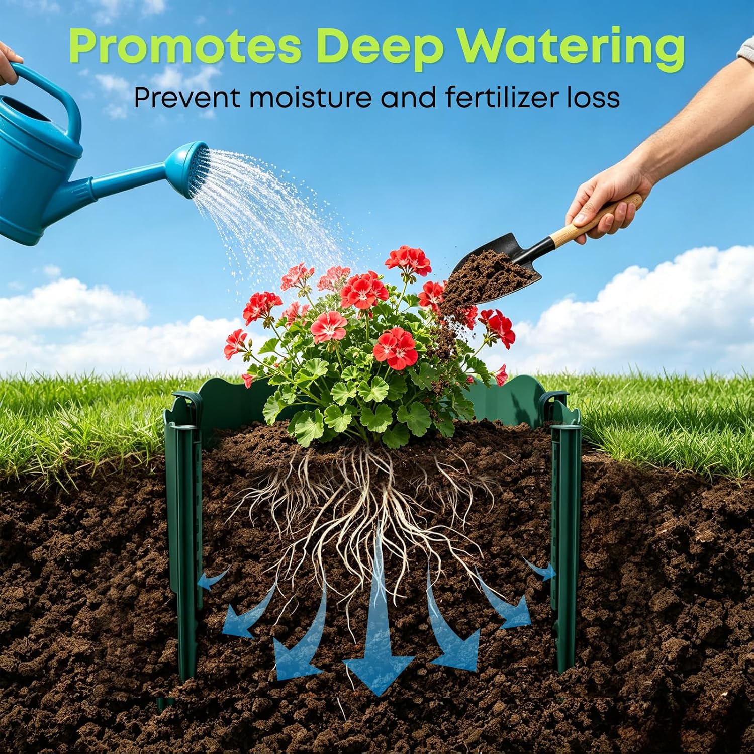 30PCS Planting Grow Rings, Interlocking Garden Plant Rings Adjustable Diameter Range 7.6-12 Inches, DIY Planting