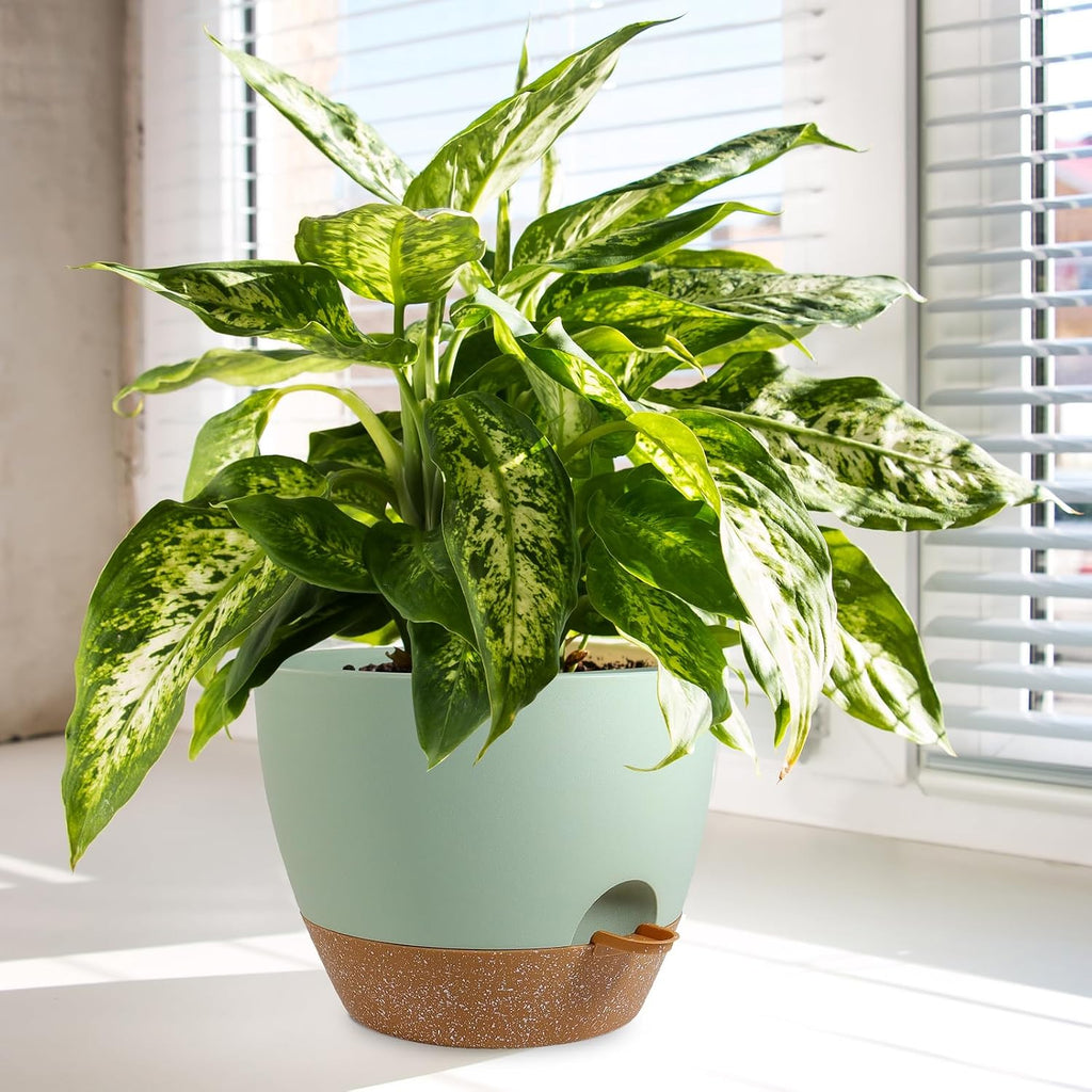 WSMKSZ Big Self Watering Pots 12/10/9 inch, Planter, Plant Pots with Mesh Drainage Holes for Indoor Outdoor Garden