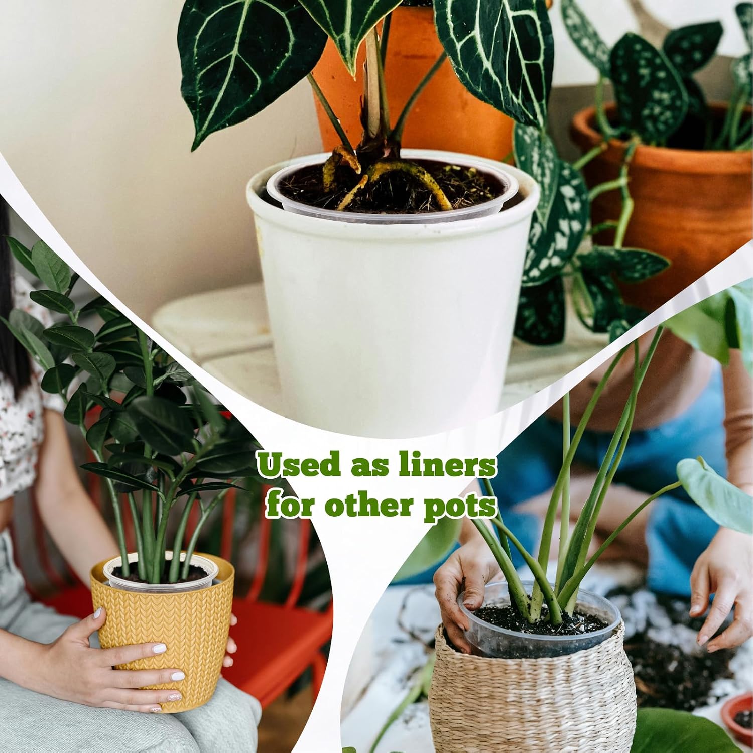 20 Pcs Clear Nursery Pots for Plant 4/6/7/10 Inch with Drainage Holes | Sturdy Transparent Plastic Planter Seedlings