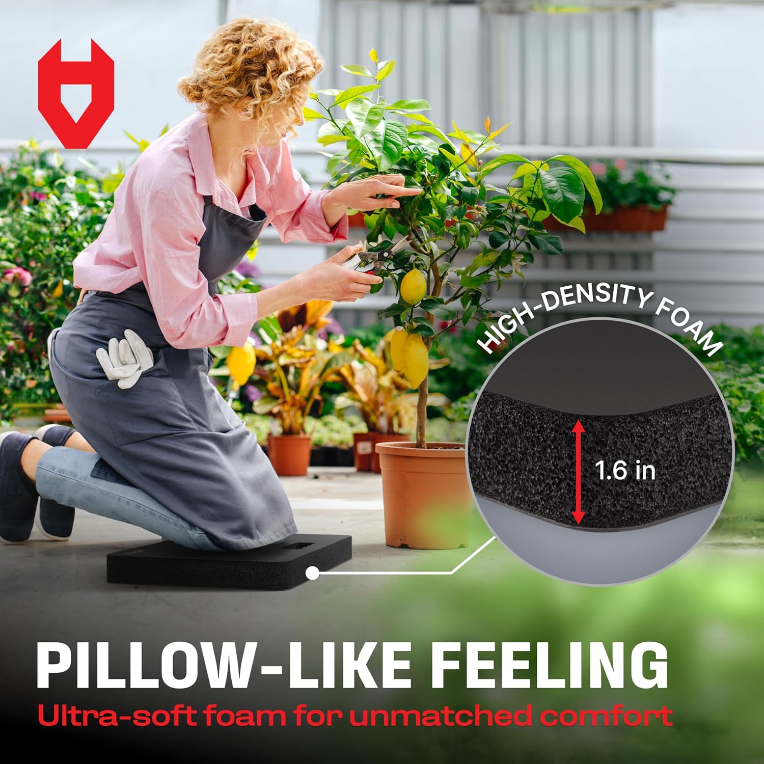 NoCry Extra Thick Professional Garden Kneeling Pad With Anti-Slip Coating | Ultra Soft Foam Cushion, Water & Dirt