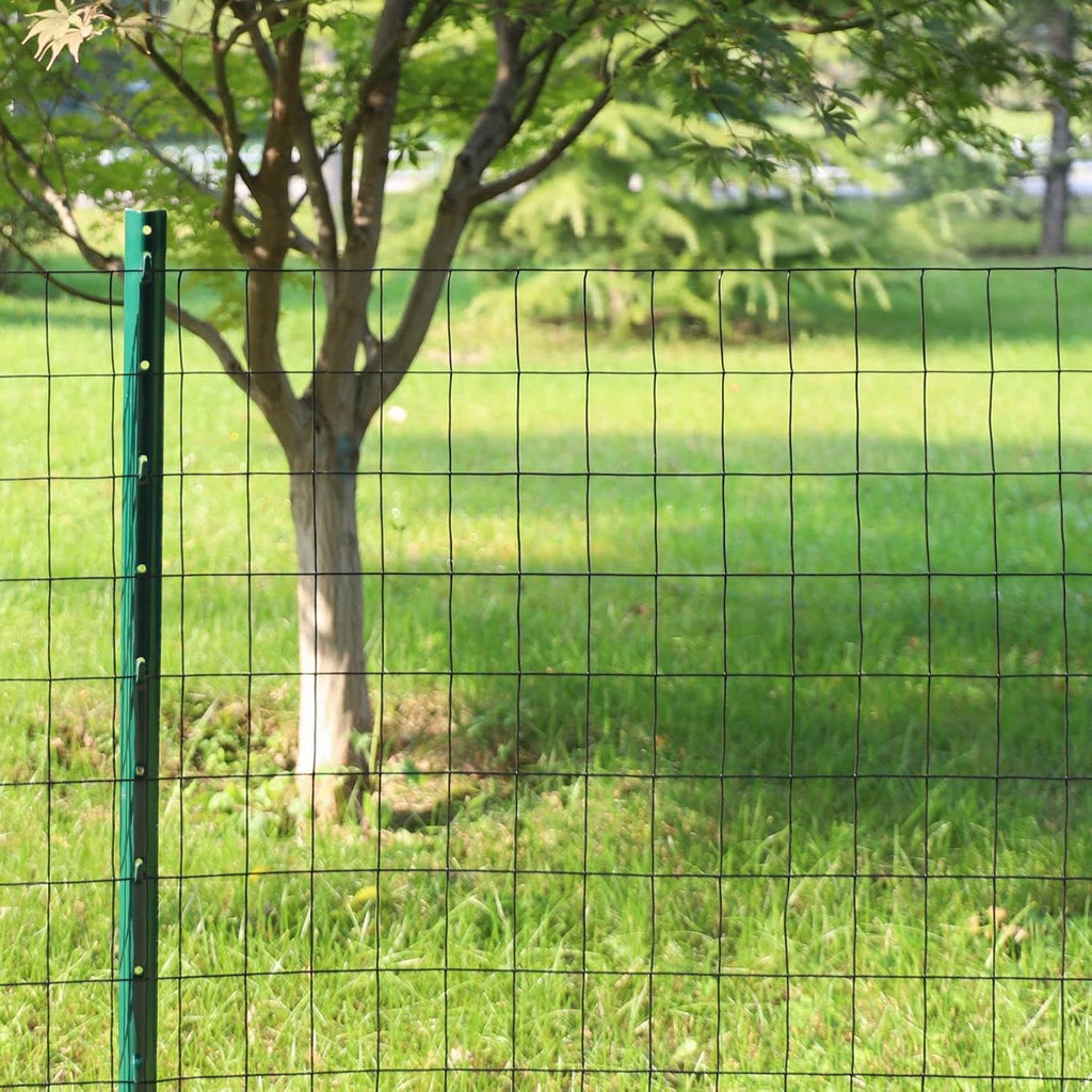 Black PVC Coated Welded Wire Fence 24" x 50' Roll, 2"x3" Mesh, 16 Gauge | Vinyl Coated Garden Fencing, Yard & Pet