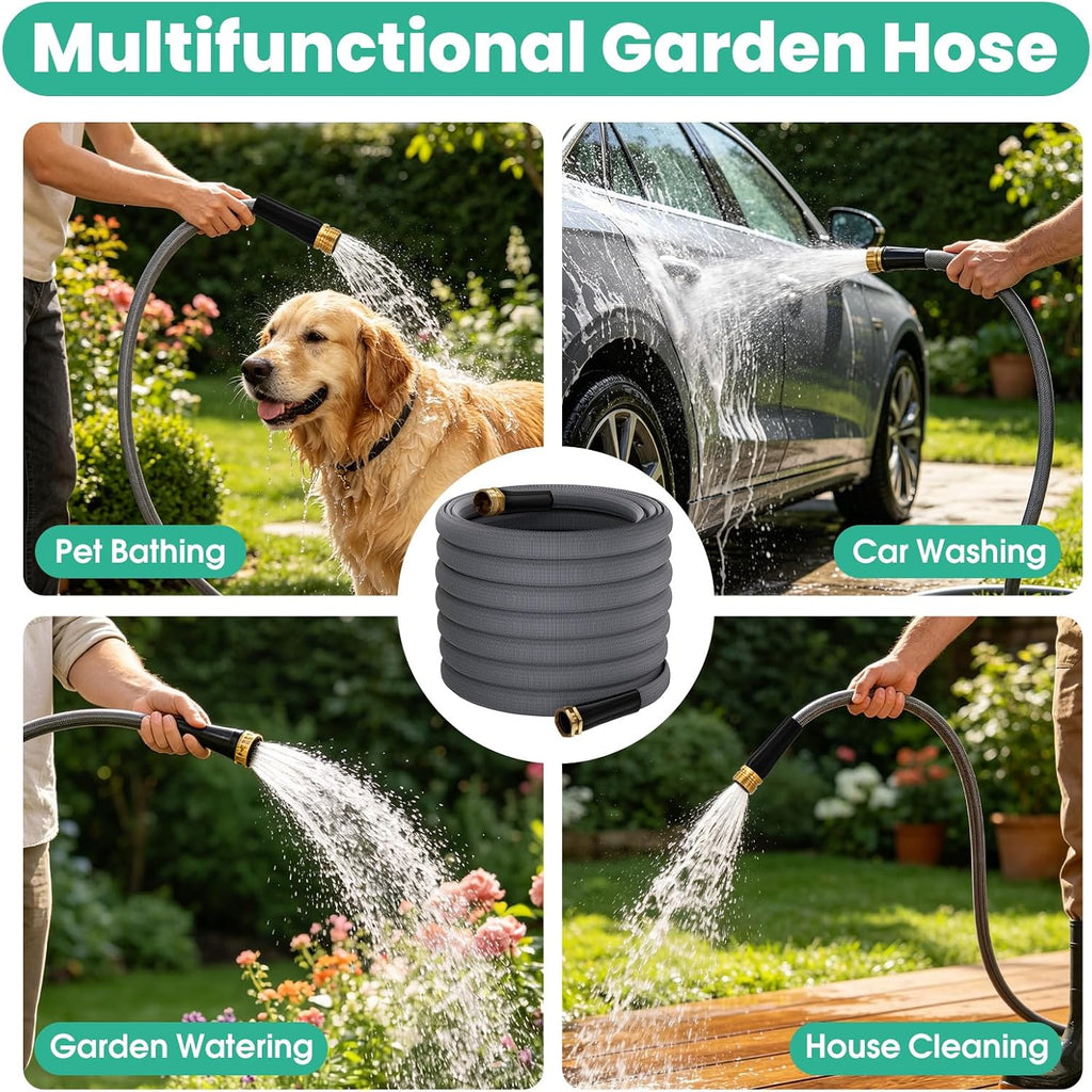 Garden Hose 50 FT, Non-Expanding Water Hose, Kink-Free, Burst-Resistant | Flexible & Lightweight. High-Pressure