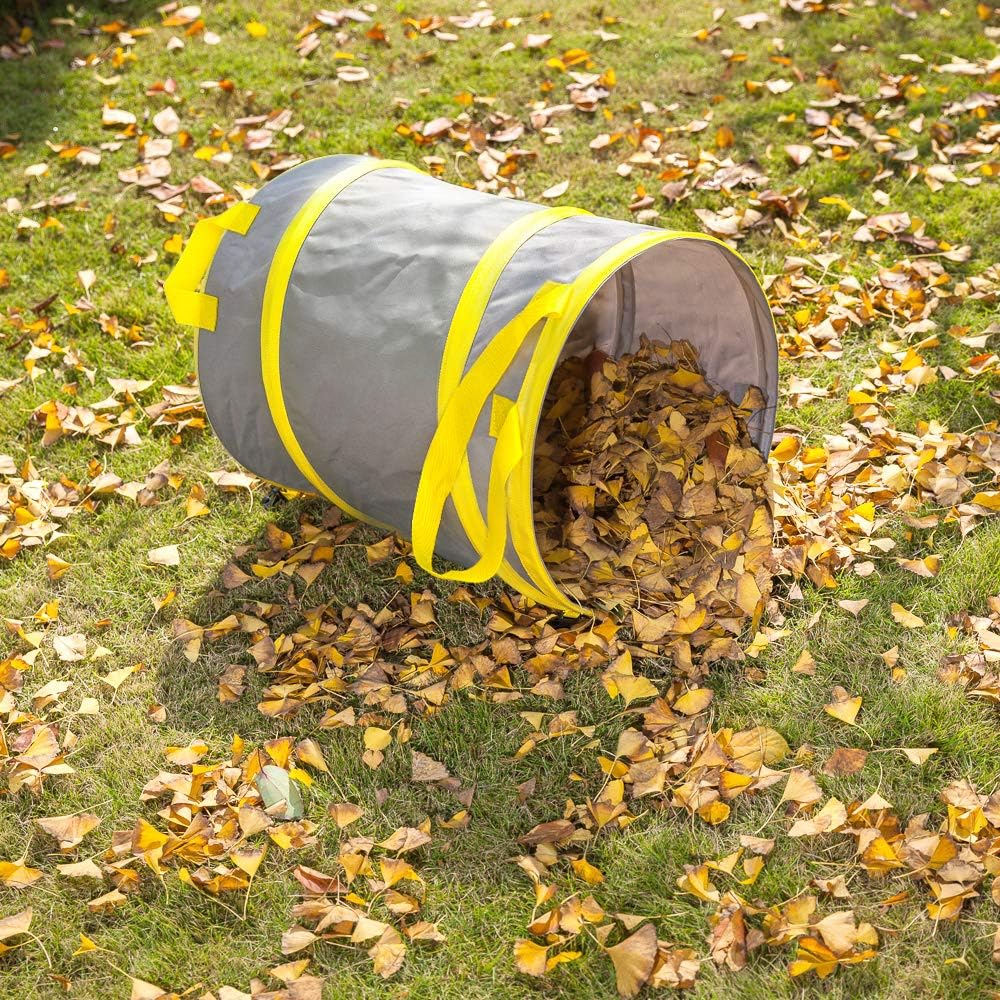 3 Pack 30 Gallon Collapsible Trash Can, Reusable Garden Leaf Bag, Pop-Up Portable Yard Waste Bags for Lawn Debris