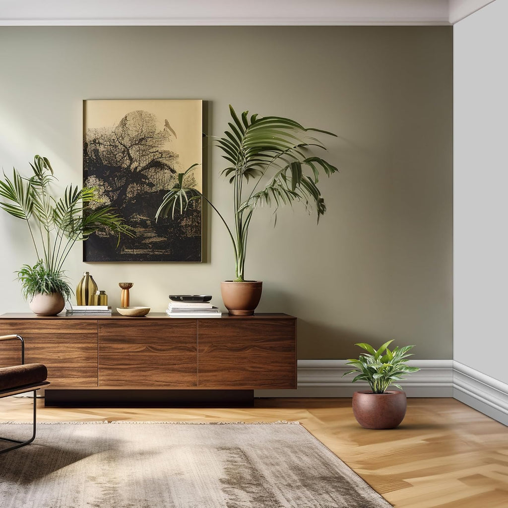 Kante Large Round Bowl Rusty Concrete Planter 19.9" Dia, Outdoor | Rubber Plug for Indoor, Drainage for Garden