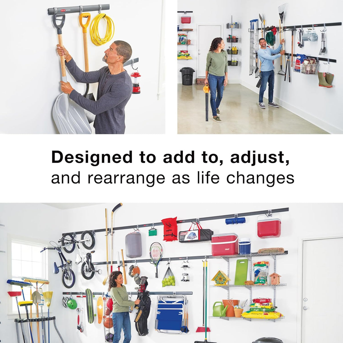 Rubbermaid FastTrack Garage Storage System Tool Hanging Kit, Wall Mount Holder for Garden Lawn Tools/Garage/Home