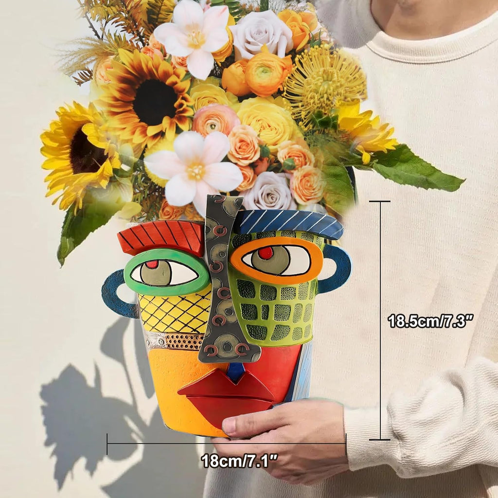 Brutalist Abstract Face Planters Pots Abstract Flower Pot (Modern) | Funny Planters Decoration Flower Resin Face Flower