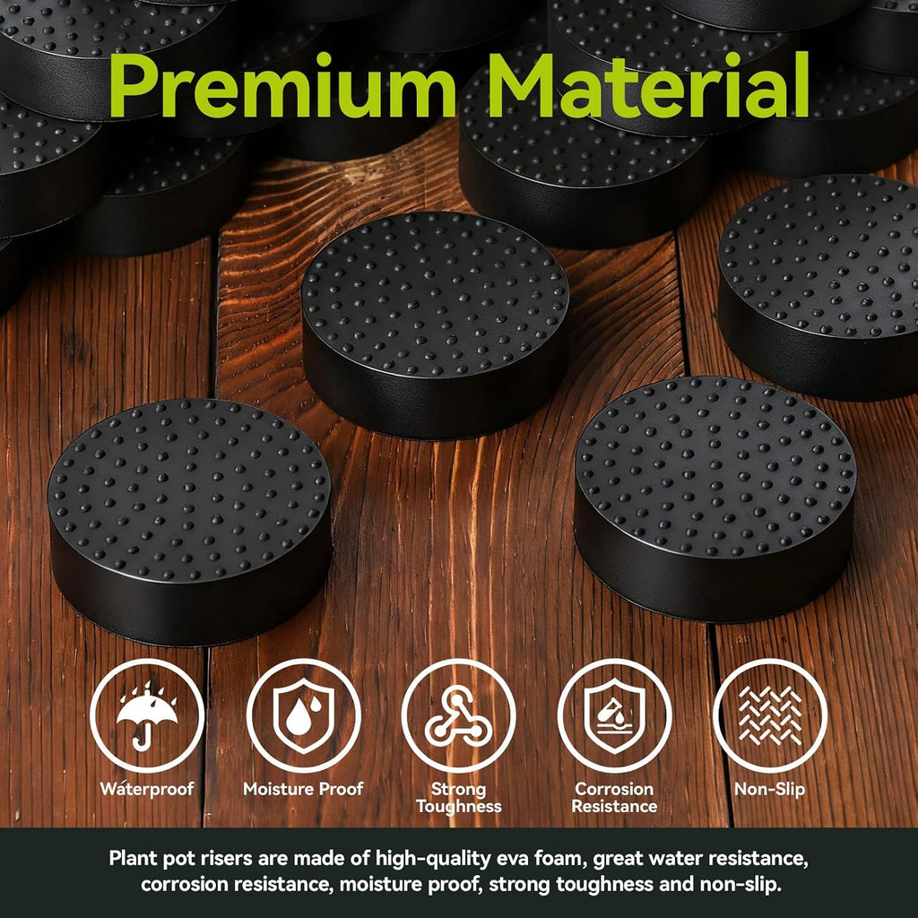 28 Pcs Plant Pot Feet | Non-Slip Surface for Plant Pots, Solid Rubber Pots Risers, Pot Lifters for Indoor or Outdoor