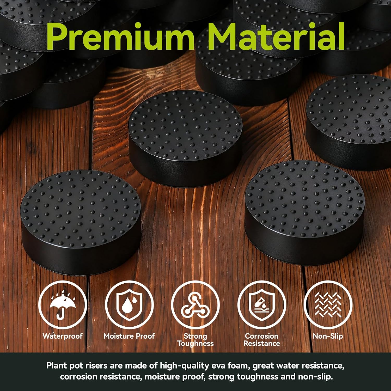 28 Pcs Plant Pot Feet | Non-Slip Surface for Plant Pots, Solid Rubber Pots Risers, Pot Lifters for Indoor or Outdoor