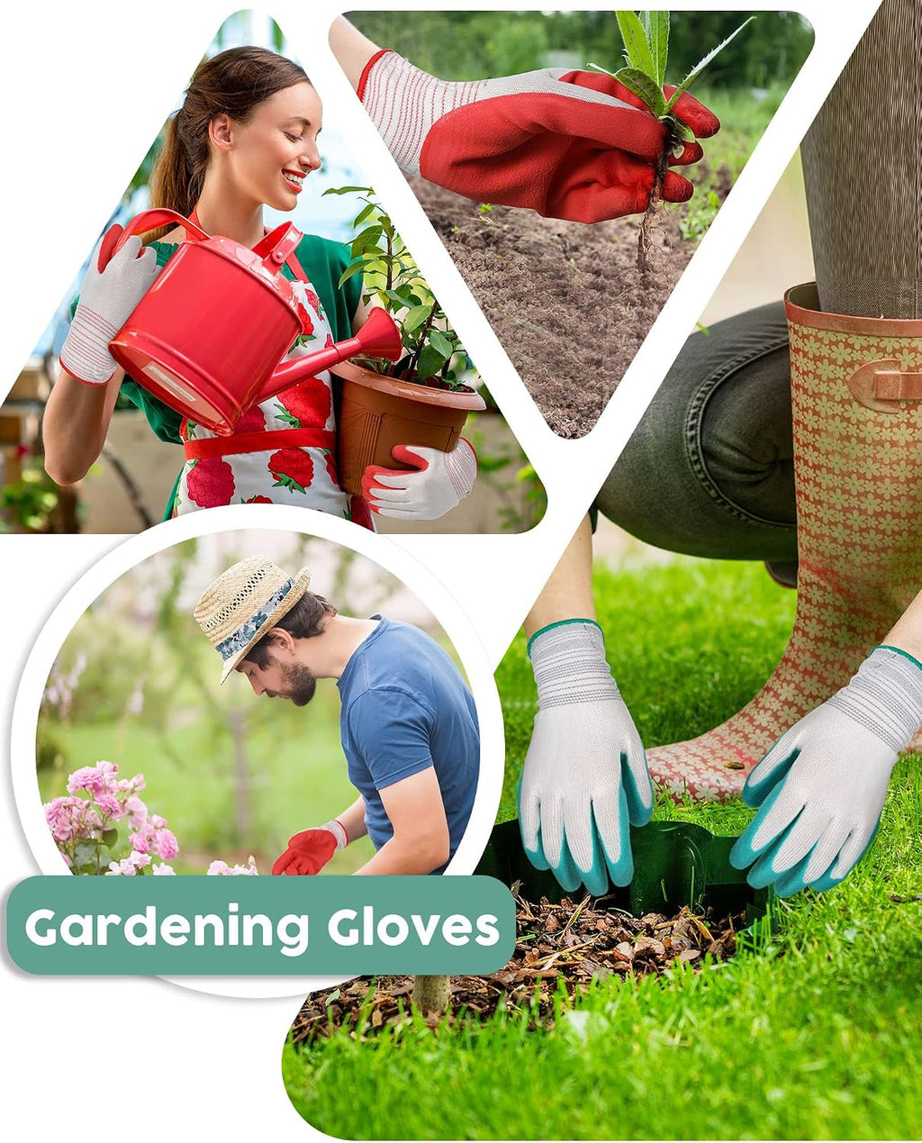 Potchen 32 Pairs Garden Gloves for Women Ladies' Gardening Gloves Bulk Breathable Rubber Coated for Yard Garden