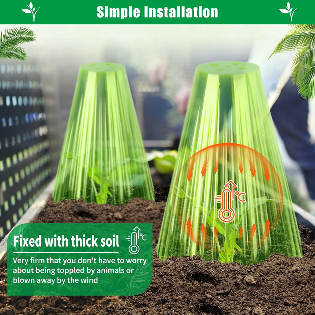 50 Pack Garden Cloches for Plants, Reusable Bell Plant Cover | Plant Covers Protectors from Animals Snails Birds