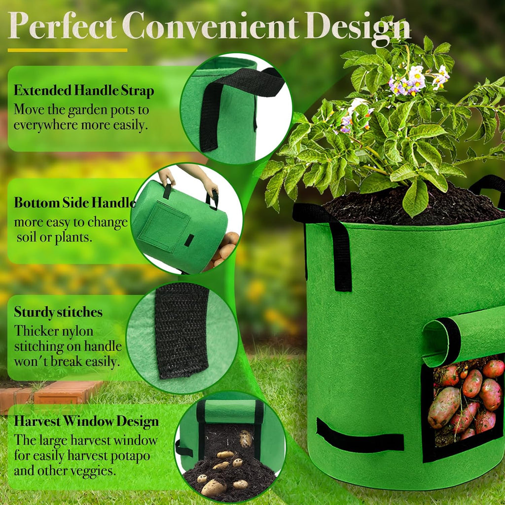 15Gal Colorful Potato Grow Bags, Potato Bags for Growing Potatoes