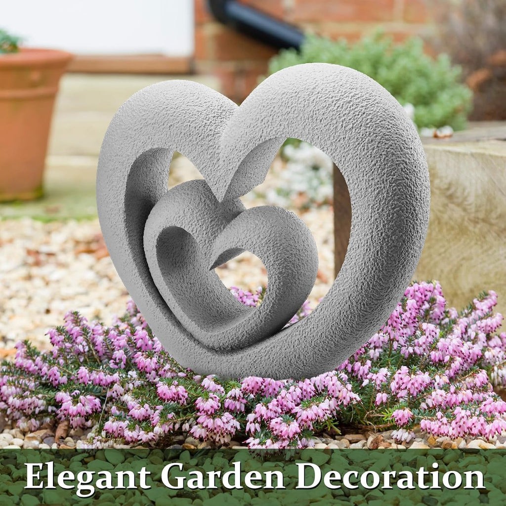 Suzile Nesting Heart Garden Sculpture Resin Outdoor Garden Statues 13.39 x 12.2 x 3.15 Inches Memorial Statues for