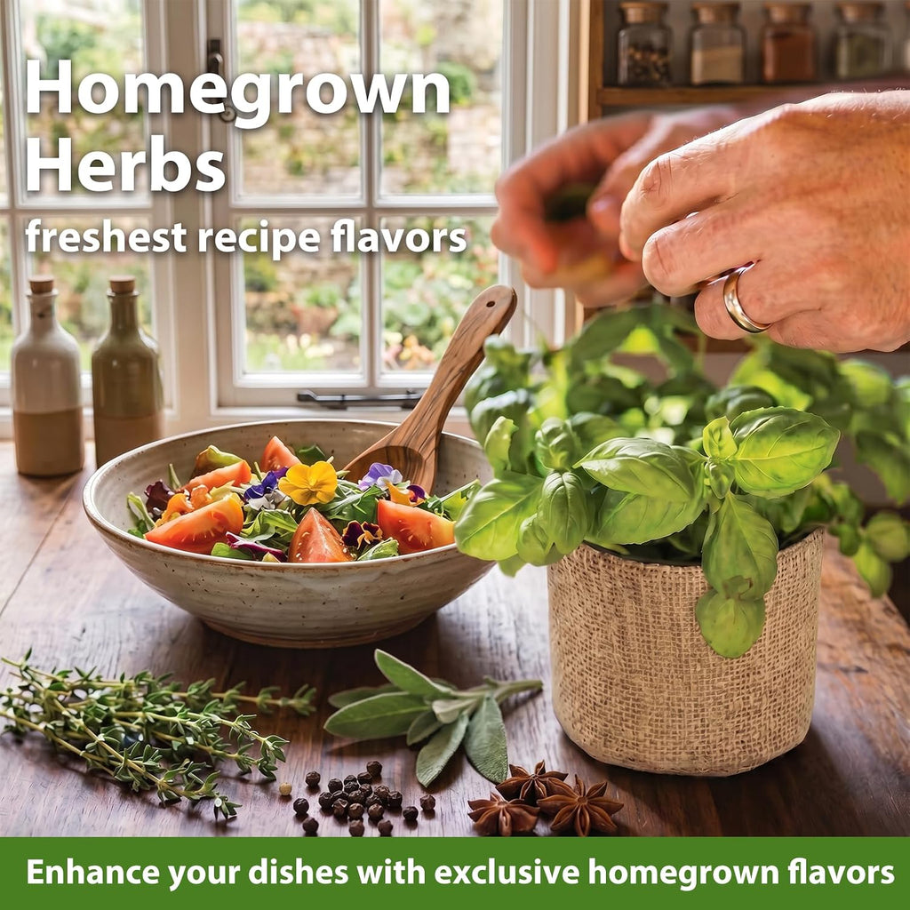 LUOJIBIE Herb Garden Kit Indoor, Herb Growing Kit with Seeds & Tools, Birthday Gifts for Women Men Mom Dad Girls Boys