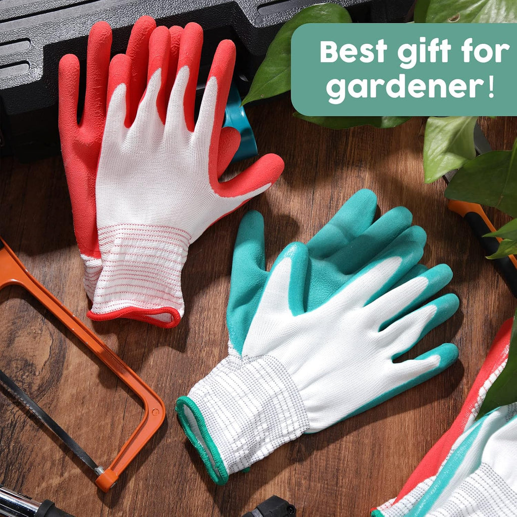 Potchen 20 Pairs Garden Gloves for Women, Ladies' Gardening Gloves Bulk | Breathable, Rubber Coated, Protective Work