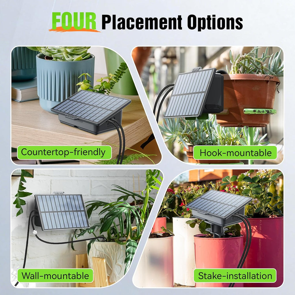 RAINPOINT Easy-Setup Solar Drip Irrigation System Outdoor & Indoor, Automatic Plant Waterer Device Kit