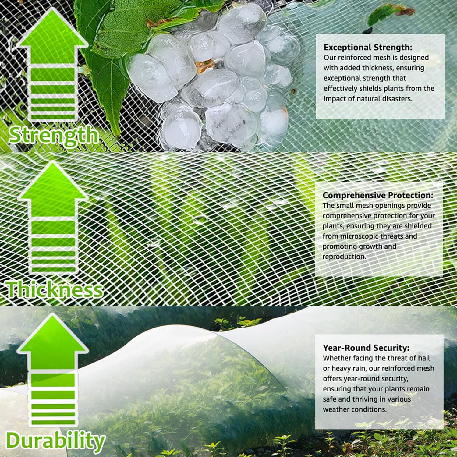 Garden Netting Kit for Raised Beds,10x33ft Ultra Fine Insect Netting Garden Bed Covers & 6 Sets of 8ft Fiberglass