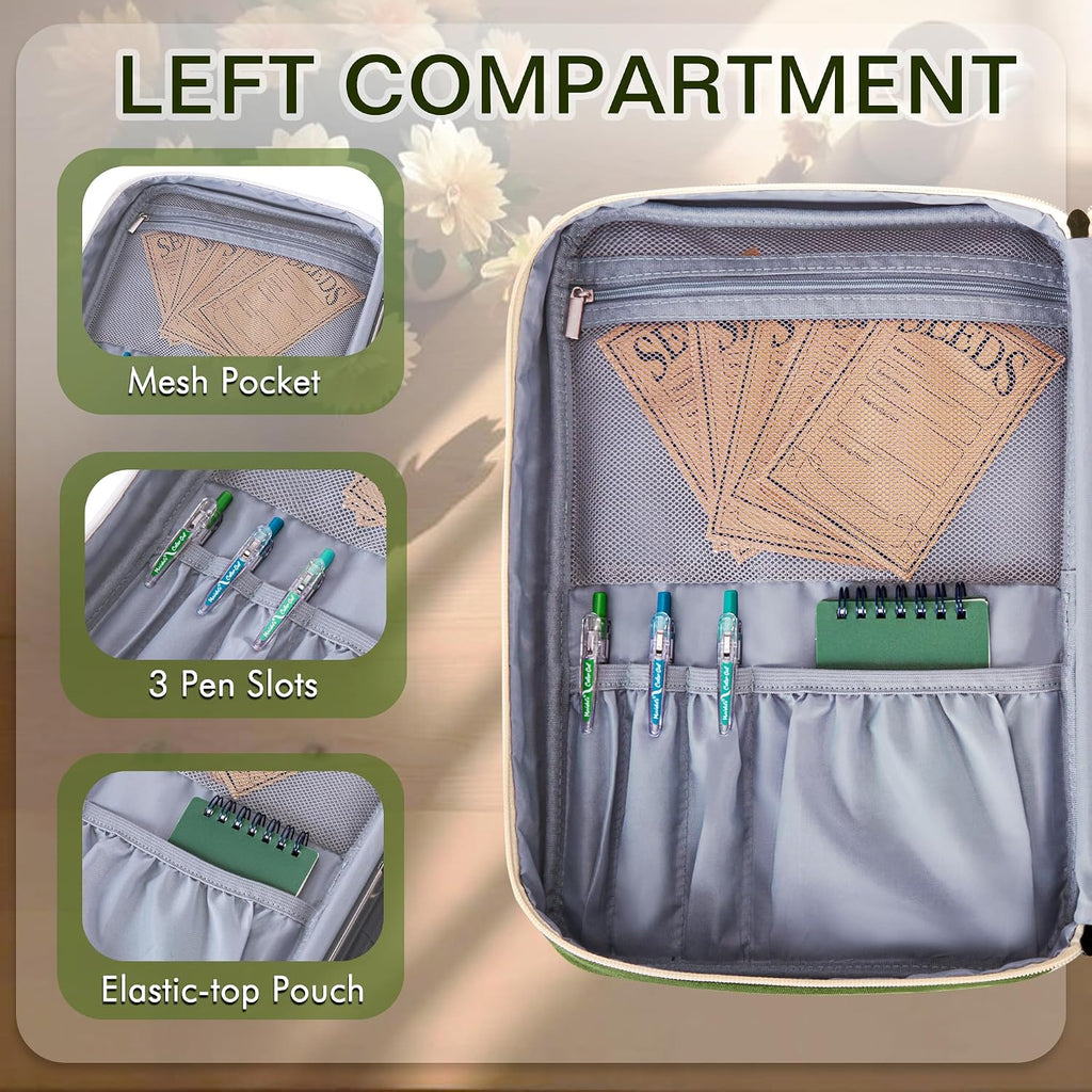 Seed Storage Organizer Binder with 20 Reusable Seed Envelopes | 30 Sheet Protectors Holds 120 Packets Envelopes, 3-Ring