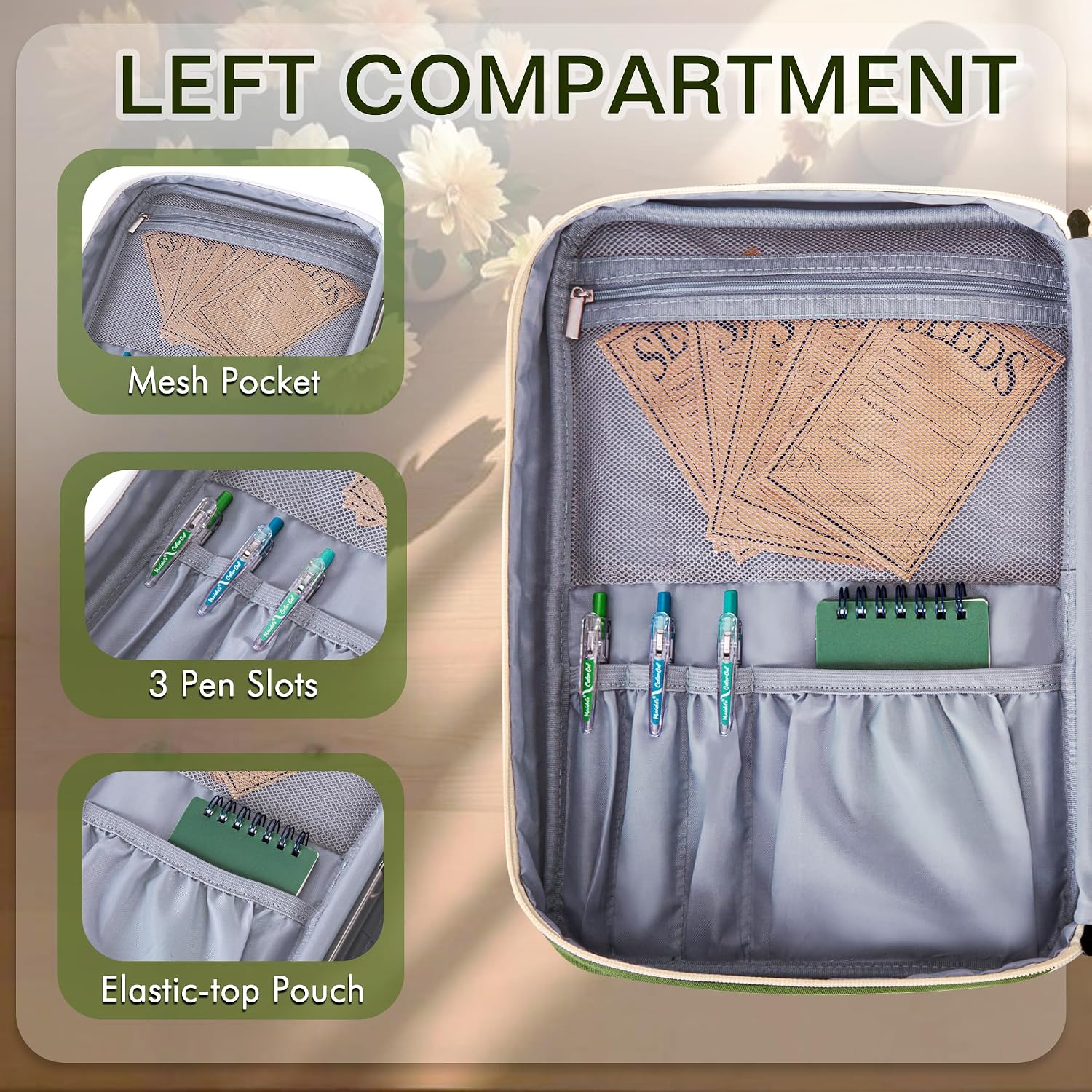 Seed Storage Organizer Binder with 20 Reusable Seed Envelopes | 30 Sheet Protectors Holds 120 Packets Envelopes, 3-Ring