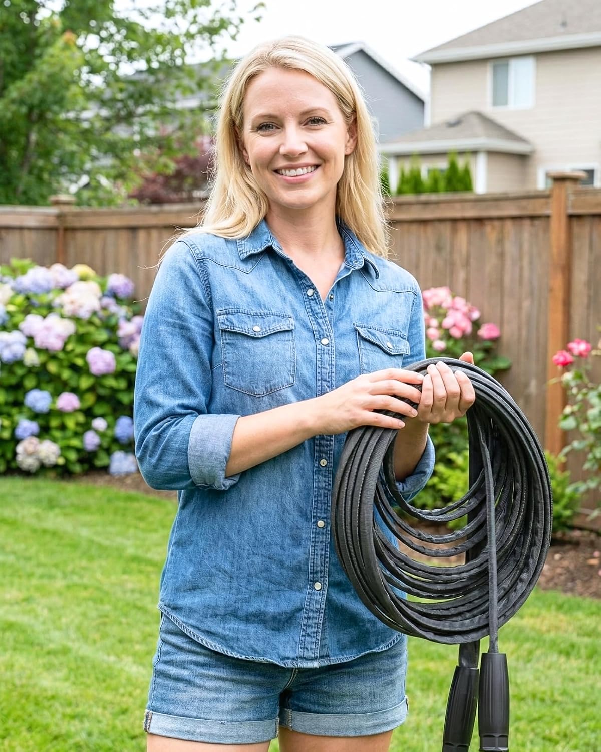Flexible Garden Hose 25 FT, Lightweight Water Hose for Outdoor, 5/8 Inch | Non-Expanding Garden Hose, Light Weight &