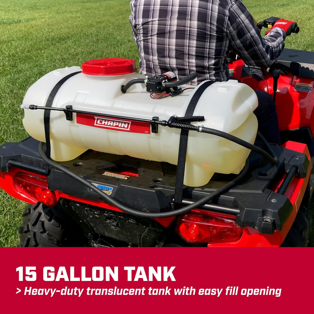 CHAPIN 8-Gallon ATV Spot Sprayer, 12V Pump for Easy Spraying | Chemical-resistant tank; ideal for ATV and UTV spraying