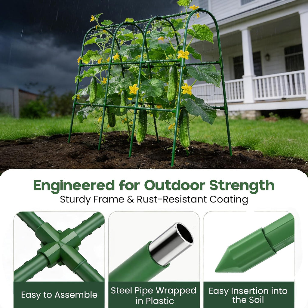 48x48 Cucumber Trellis for Raised Bed - U Shape Vegetable Garden Trellis for Climbing Plants Outdoor - Support for