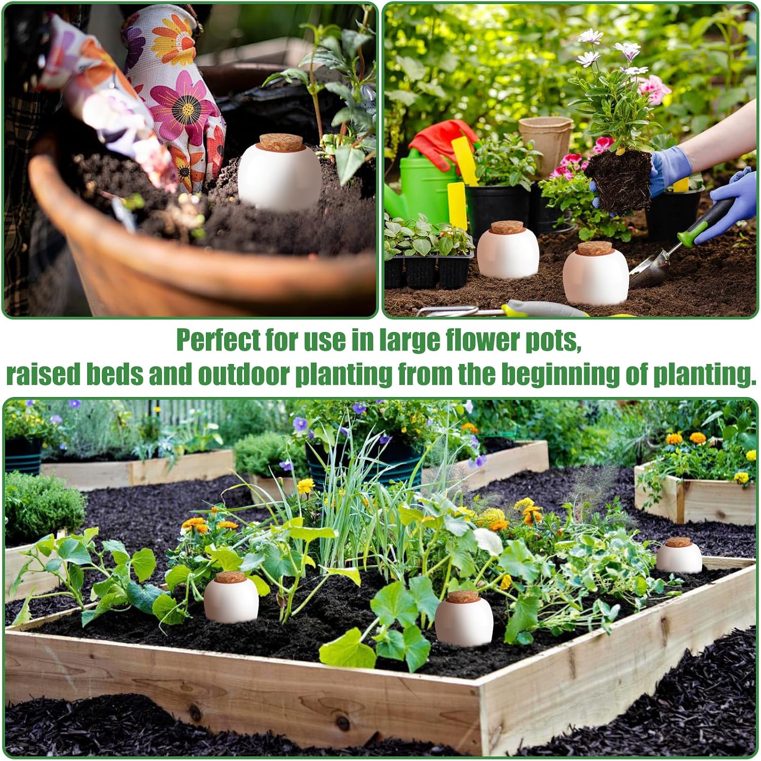 Terracotta Watering Spikes, 4 Pack Ollas Self Watering Globes | Slow Release Self Watering Planter Insert, Plant