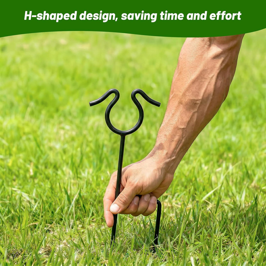 6 Pack Garden Hose Guide Stakes, 14 inch Metal Hose Guides for Garden Heavy Duty Rustproof Coated Spike Keeps Water