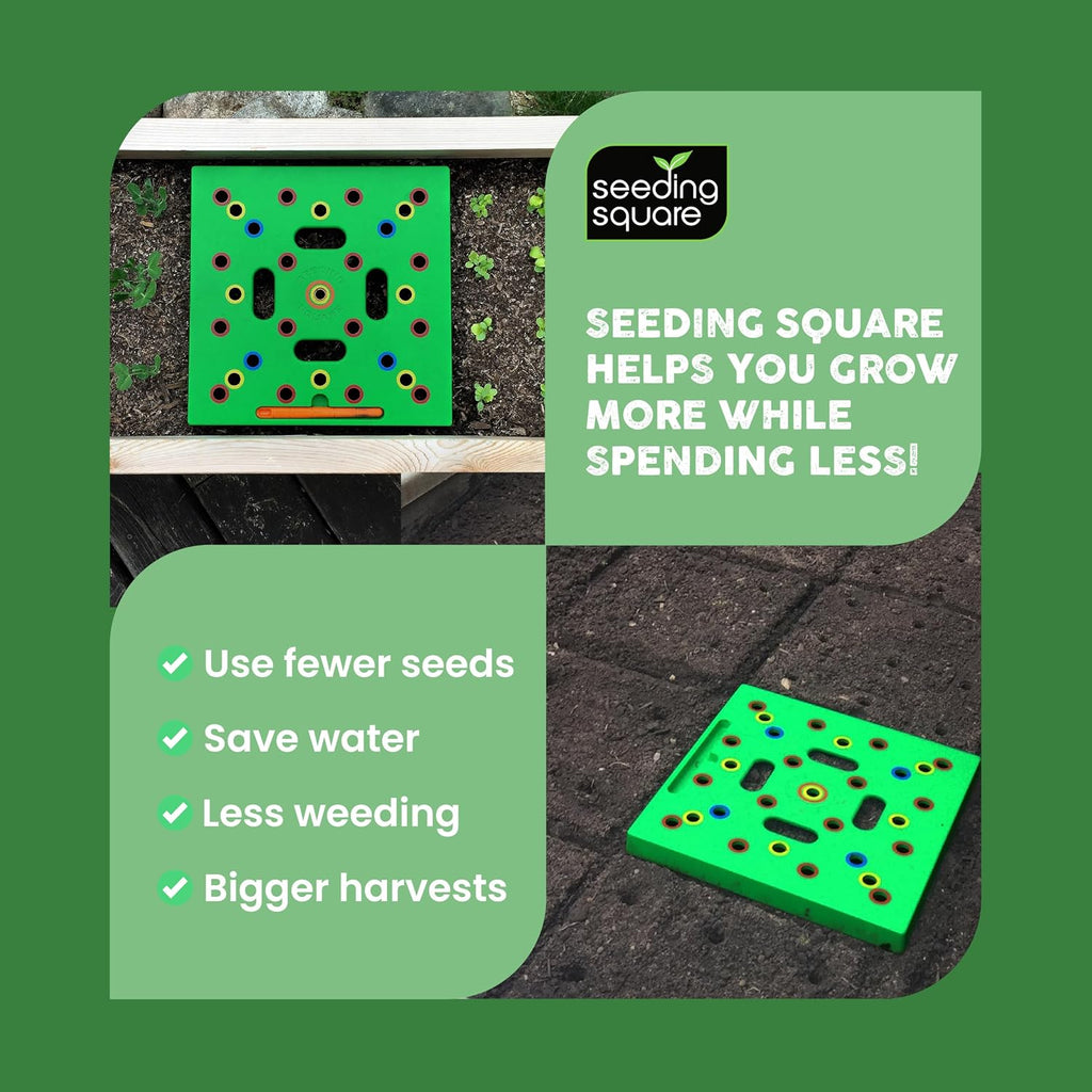 Planting Tool, Seed Planter for Square Foot Gardening Kit | Patented Seedling Spacer Tool | Colour-Coded Spacing