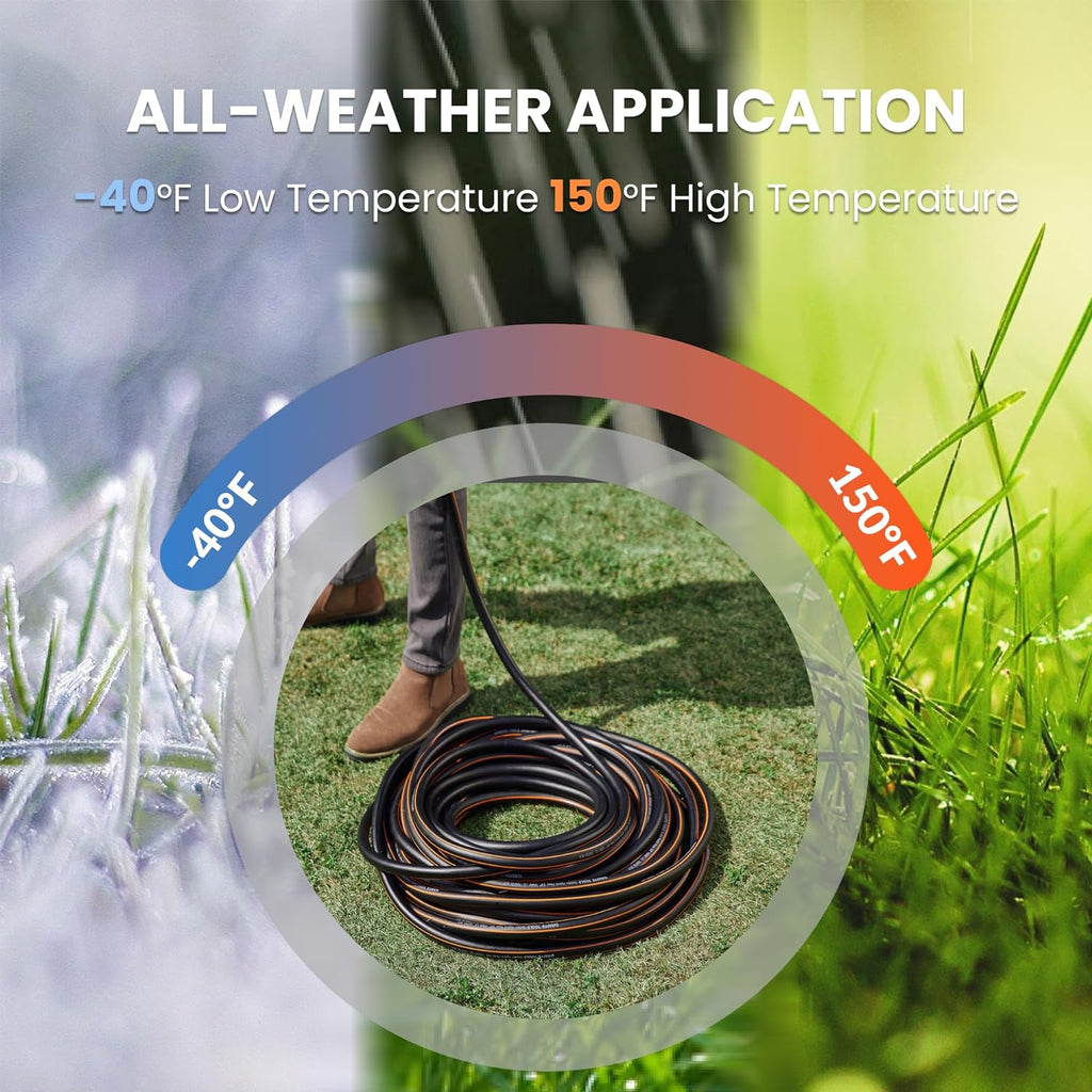 Giraffe Tools Garden Hose 100ft x 5/8" | Heavy Duty, Lightweight, Flexible Hybrid Hose, 100 ft Water Hose with Male To