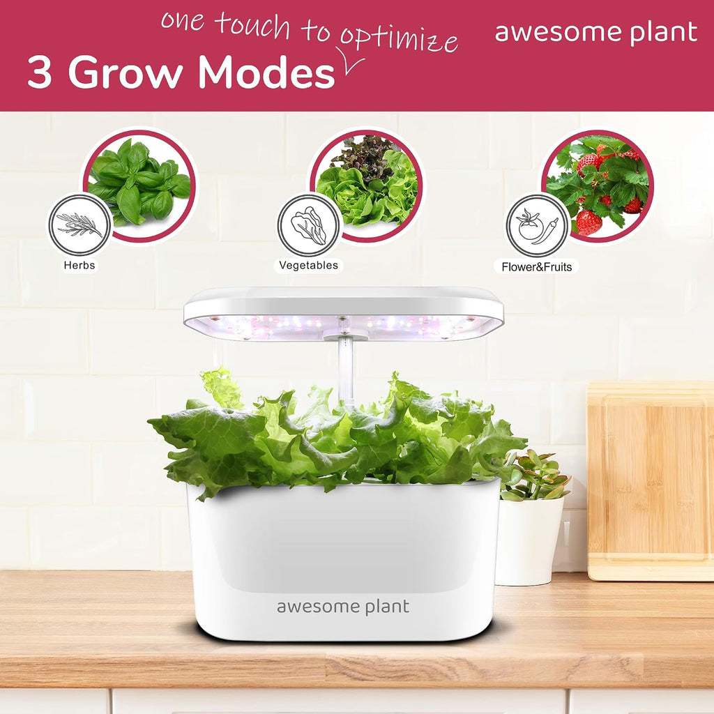 6Pro Hydroponics Growing System Kit (6 Pods), Indoor Garden Kit with 3L Watertank, 3 Grow Modes and Quiet Pump, Grow