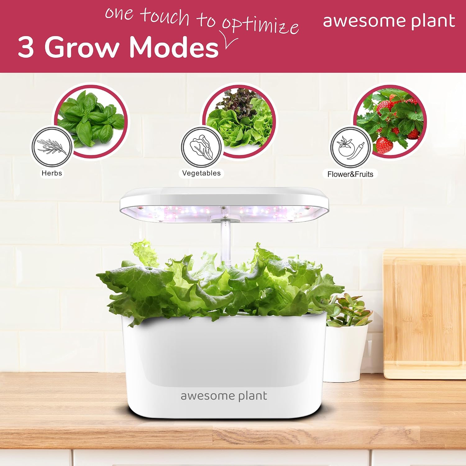 6Pro Hydroponics Growing System Kit (6 Pods), Indoor Garden Kit with 3L Watertank, 3 Grow Modes and Quiet Pump, Grow