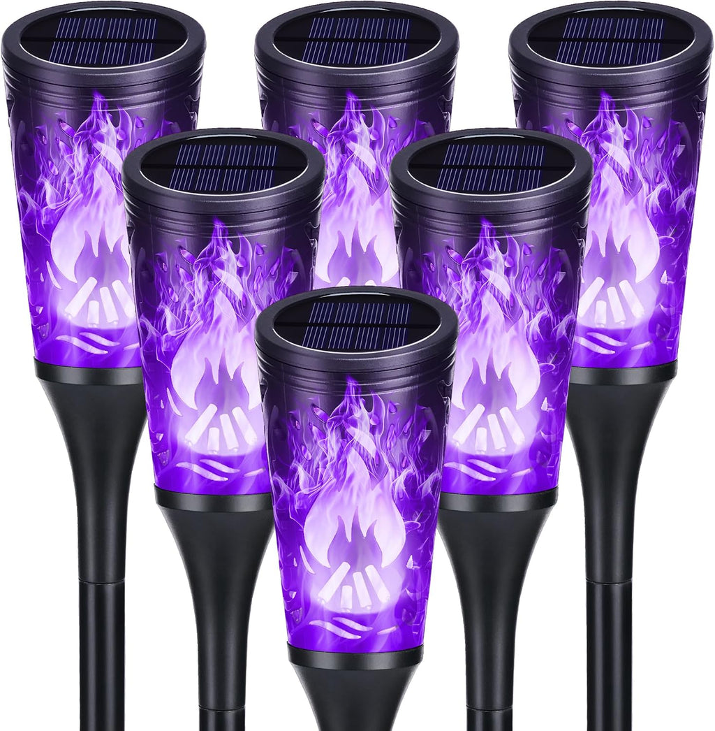 Toodour Solar Halloween Lights Outdoor, 6 Pack Solar Torch Light Waterproof