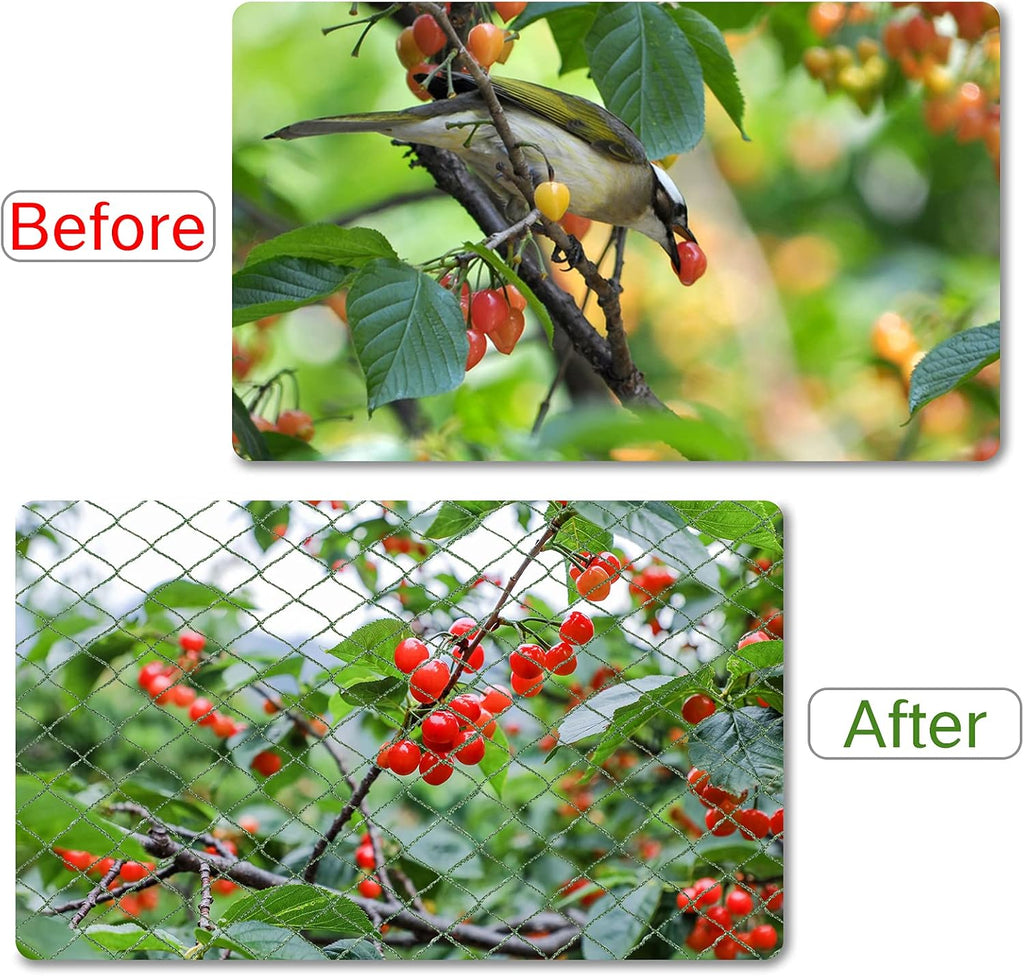 Anti Bird Netting for Garden Woven Mesh - Heavy Duty Protect Plants and Fruit Trees from Rodents Birds Deer Poultry