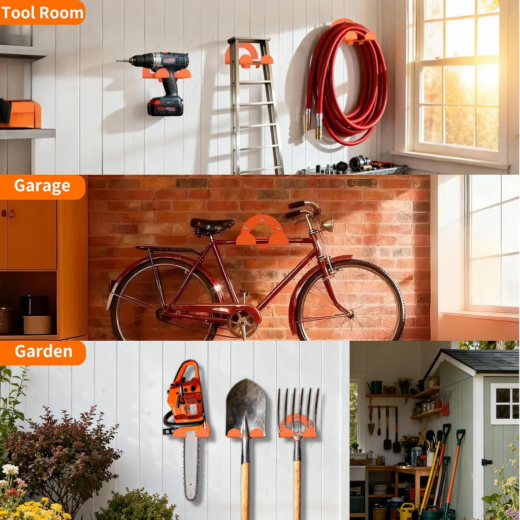 Weed Eater Hanger, Garage Organizer Trimmer Rack Wall Mount, Garden Power Tool Holder Garage Hooks for Grass Trimmer