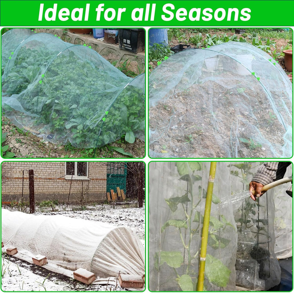 161 PCS Greenhouse Hoops Kit 7 FT Garden Tunnel Hoops for Raised Beds | DIY Grow Tunnel Frame, Garden Netting Support
