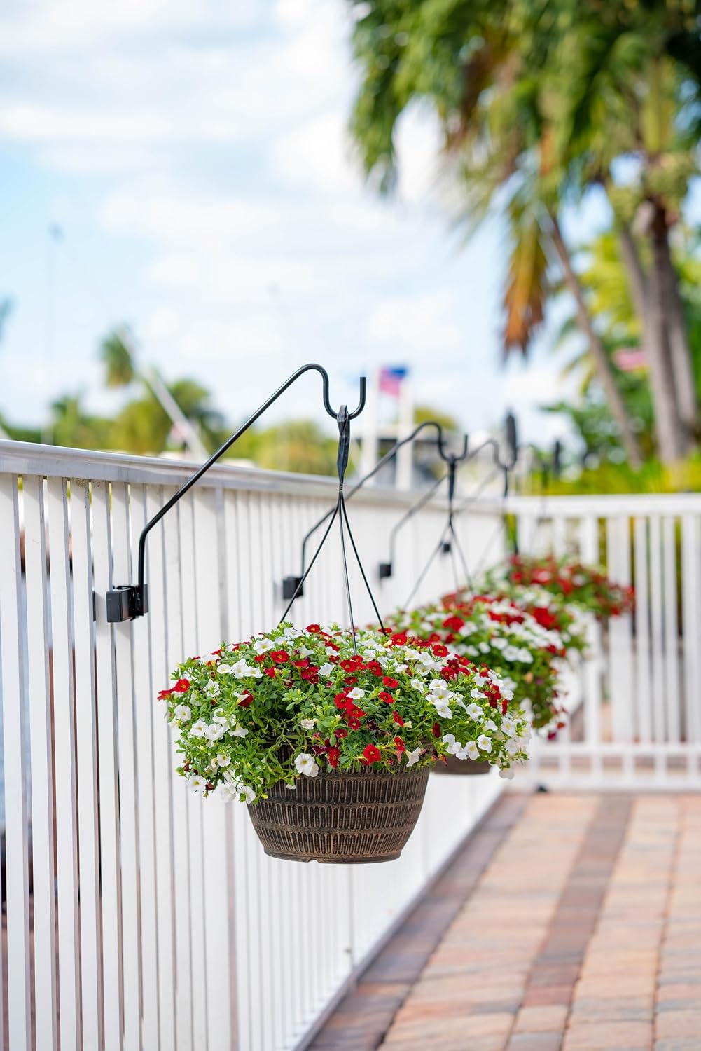Premium - Hold It Mate Multi Use Hook Kit for Vertical Spindled Railings, Hang Flower Baskets Chimes Bird Feeder 15LBS