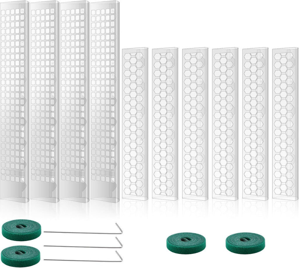 10 Pieces Plastic Moss Pole for Monstera Including 4 Pcs 24 Inch Clear Plant Poles for Indoor Climbing and 6 Pcs 15