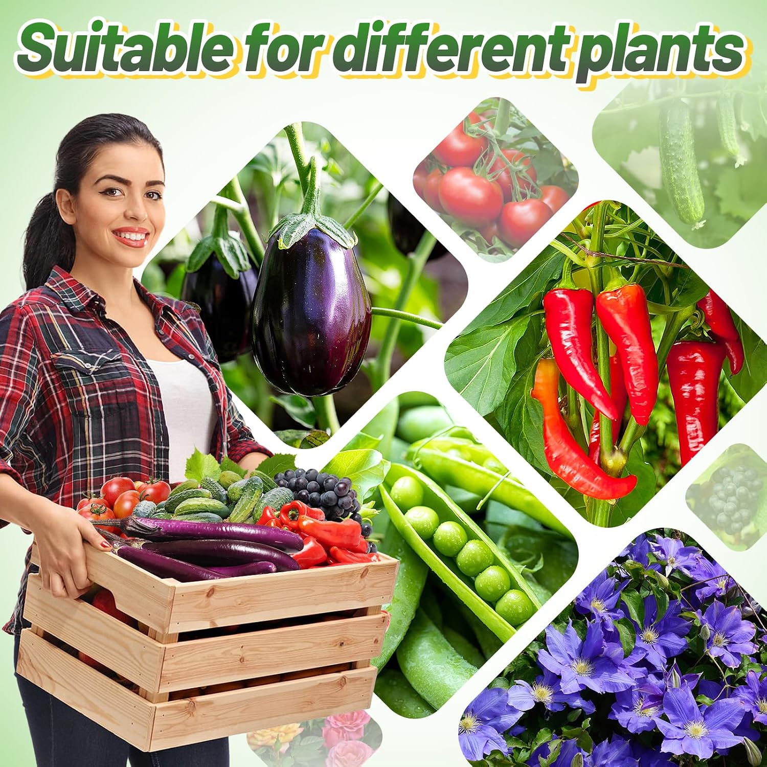 ANPHSIN Sturdy Triangle Tomato Cage with Movable 10 Gal Grow Bags, 3 Sets | 47'' Plants Garden Trellis Planters
