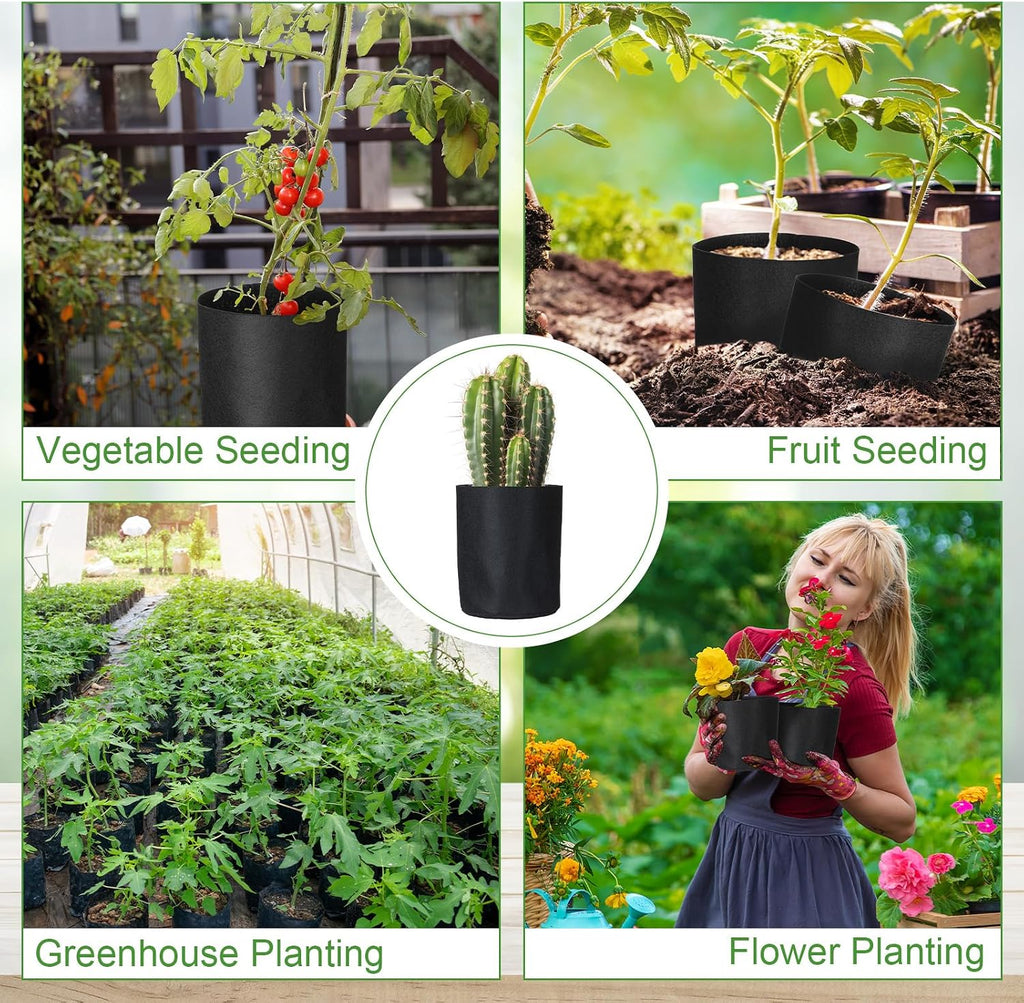 20 Pcs 1/2 Gallon Aeration Fabric Pot Plant Grow Bag Small Grow Bags for Seed Starting Soil Transplant Home Garden
