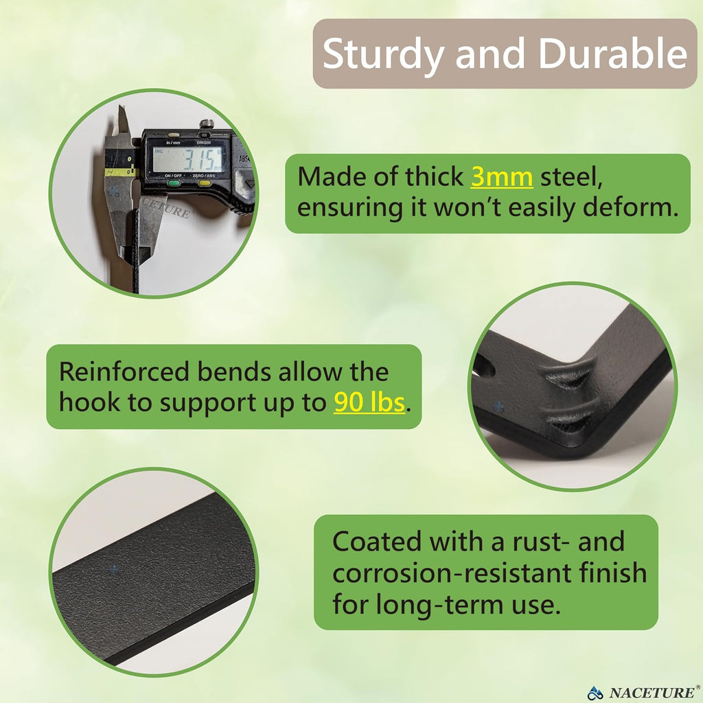 2 Pack Adjustable Window Box Brackets for Railing, Measure Before Ordering | Fits wall or railing widths 0–1.46"