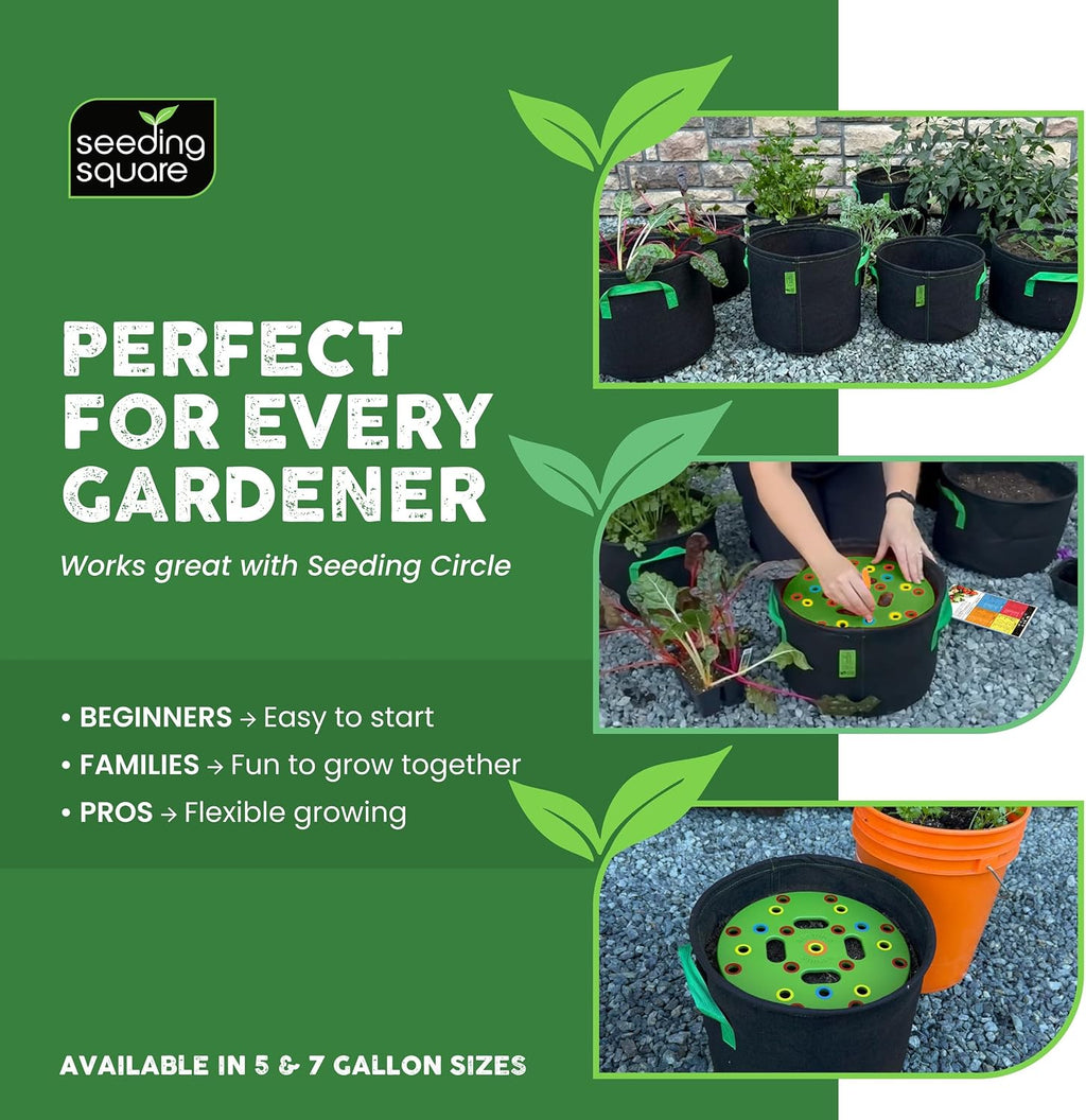 7 Gallon Grow Bags for Plants, Vegetables Fruits and Herbs with Handles Set | Eco-Friendly Breathable Fabric | Reusable