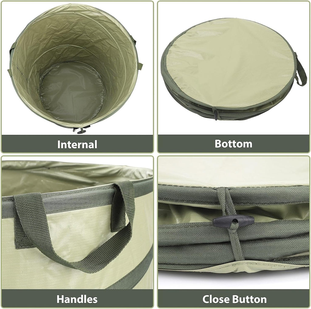 YUDI & GARDEN 45 Gallon Collapsible Garden Bag | Collapsible Trash Can, For Gardening Cleanup, Outdoor Activities