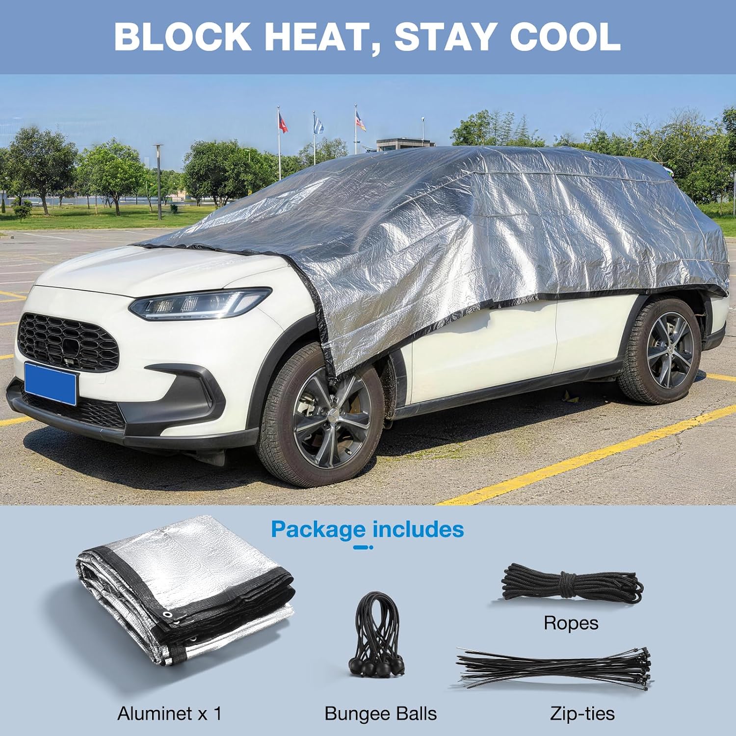 99% 6x6 FT Aluminet Shade Cloth with Grommets FT Aluminum Reflective Tarp Sun Heat Reflective Blocking Sun for Cars