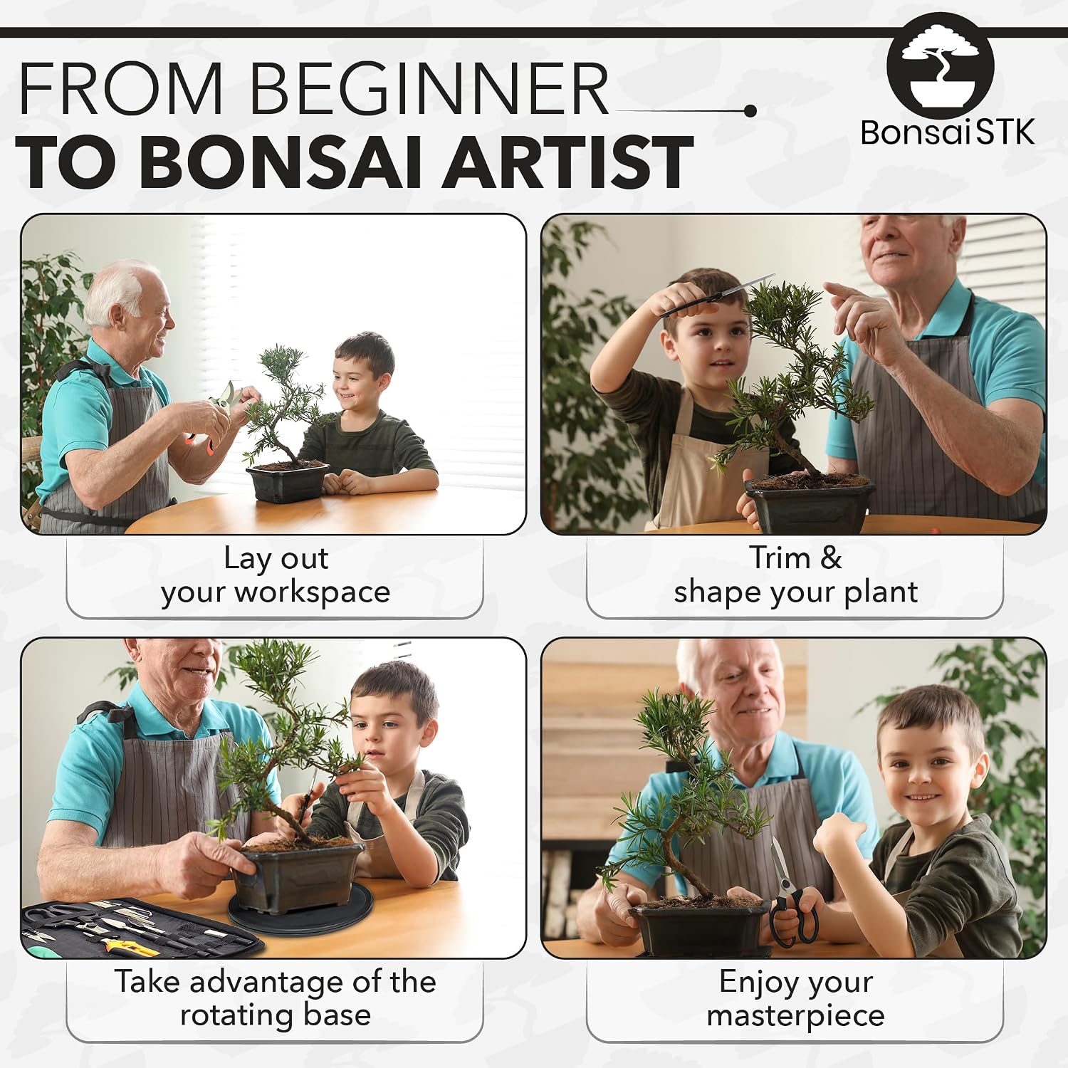 Bonsai Toolkit - Mini Garden Tools, Bonsai Wire Kit, Repotting Mat for Indoor Plants, Bonsai Tools, Succulent Tools